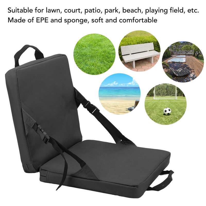 Outdoor Foldable Chair with Backrest Soft Sponge Cushion Back Chair