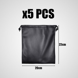 Pack of 5 Storage Bags with Drawstring, Portable Headphone Storage Bag, Waterproof Storage Bag, Storage Bag for Digital Accessories, Luggage Accessories