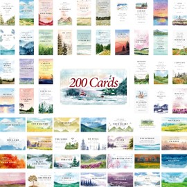 200 PCS Bible Verse Cards, 60 Delicate Designs Mini Prayer Cards Water-Color Style Motivational Inspirational Quote Cards for Religious Christian Women Woman