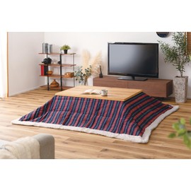 ROOM ESSENCE Kotatsu Futon Comforter, Leight-Weight, Stripe of Navy and Red, Rectangular, 74.81" x 90.56" (190x230cm), KK-160