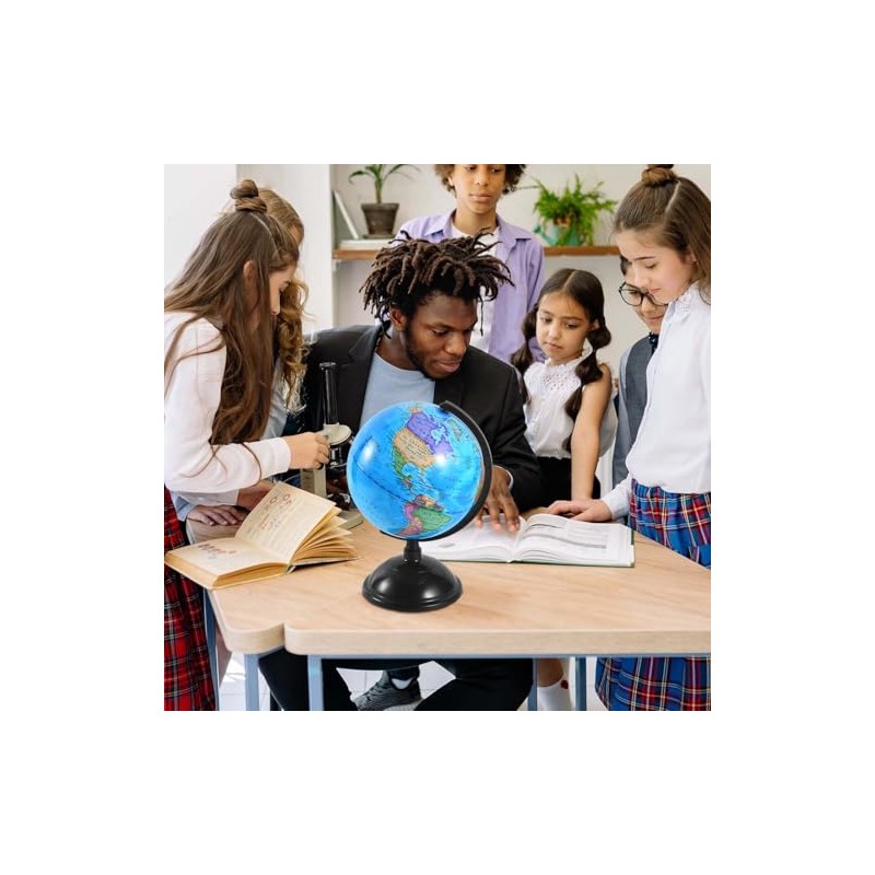 KISEER 8 Inch World Globe with Stand Rotating Earth Spinning