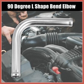ACROPIX OD 1" 25mm Leg Length 4" 100mm Aluminum Alloy Tube Intercooler Pipe 90 Degree Bend Elbow Air Intake Tube Silver Tone for Car Car Parts