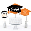 Big Dot of Happiness Orange 2025 Graduation Party Centerpiece Sticks