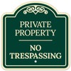 Sigo Signs Private Property No Trespassing Décor Sign, Green Dark,