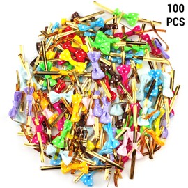 100 lazos de 10 colores con lazo de cinta de 3.1 pulgadas para bolsas de violonchelo, bolsas de golosinas, embalaje de regalo, pan, galletas y dulces