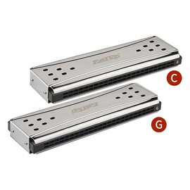 Selected Reeds Harmonica 10 Holes 16 Holes 24 Holes Double Sided Harmonica Advanced C/G Tone Polyphonic Harmonica for Beginners Adults and Students with Wooden Box