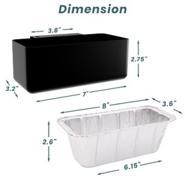 ZyNolimt Griddle Grease Catcher with 10-Pack Aluminum Drip Pans for Blackstone 28 36 Inch Griddles, Grease Drip Catcher Pan with Disposable Foil Liners for Blackstone Stove Griddles Replacement Part