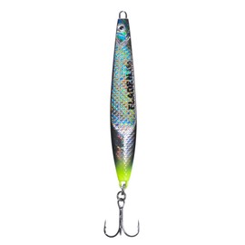 FLADEN Wave Sweeper Sea Trout Blinker Set, 6 Pieces, Multicoloured, Coastal Fishing Baits with Long Cast Design, Lead-Free, 18 g - 40 g Spoon, Mefo Blinker (Black-Silver-Yellow, 28 g)