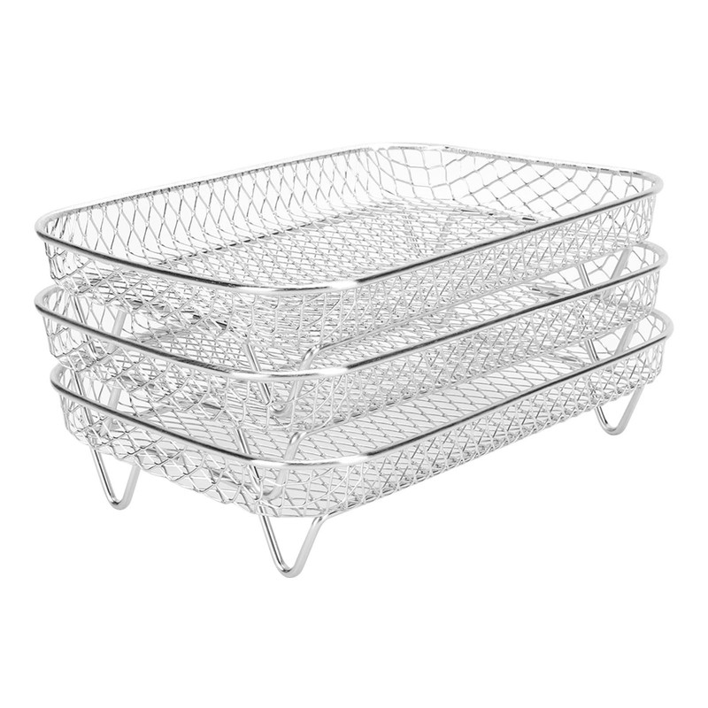 3 Layer Fryer Grilling Rack Stainless Steel Fryer Stakable Racks