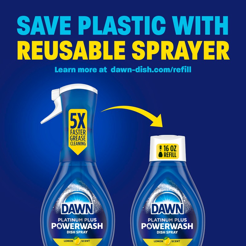 Dawn Powerwash Lemon Dish Spray, Dish Soap Starter Kit, 16