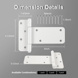 4 Pack 6" Door Hinges,280 Lbs Capacity Heavy Duty Gate Hinges