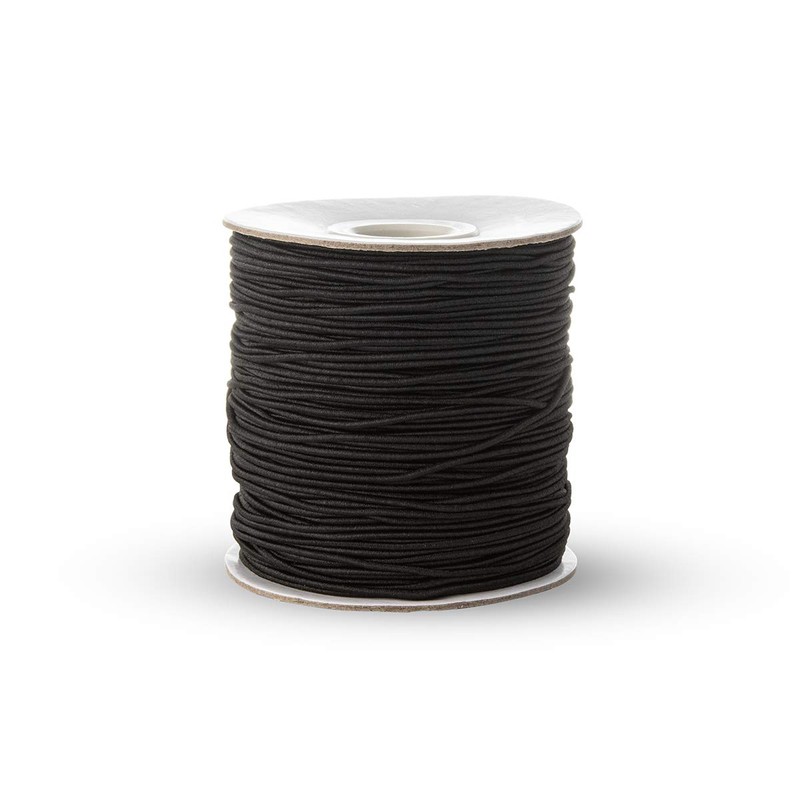 Black & White Elastic Cord / Round Hat Rubber (1mm,