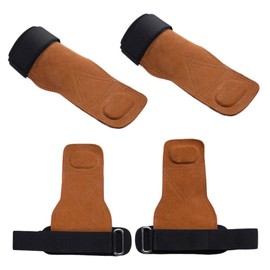 Healifty 1 Pair Palm Protector Gymnastics Gloves Up Bar Gloves Lifting Grips Up Hand Guards Up Hand Wraps Belt Fitness Strap Sports Men and Women Suede Leather Tape