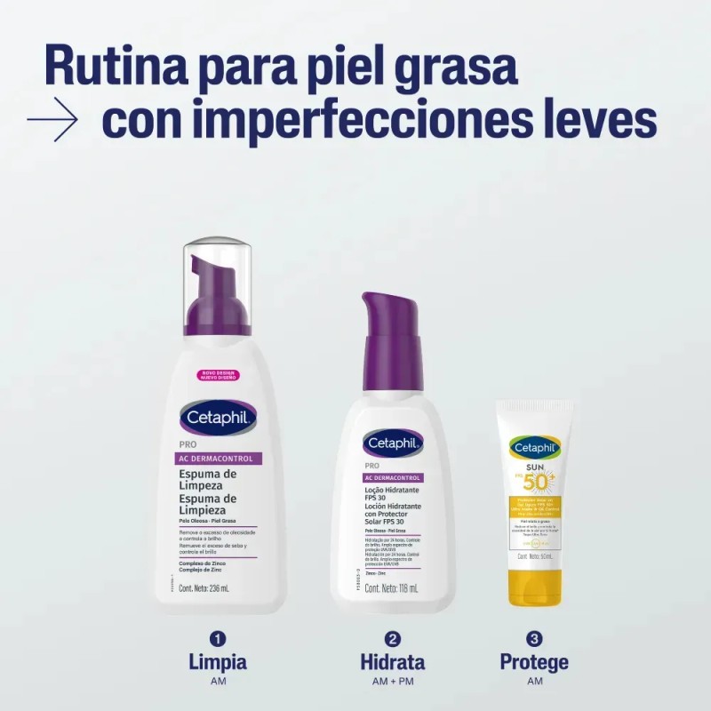 Loción Hidratante Facial Cetaphil Pro AC Dermacontrol SPF 30 para