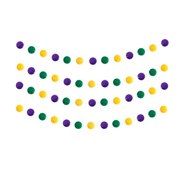 WILLBOND 4Â PiecesÂ St.Â Patrick'sÂ DayÂ EasterÂ MardiÂ GrasÂ ColorfulÂ PomÂ PomÂ GarlandsÂ WoolÂ FeltÂ BallÂ GarlandsÂ 39.4Â FeetÂ LongÂ 128Â PiecesÂ FeltÂ BallsÂ HangingÂ BannersÂ forÂ WallÂ TreeÂ Fireplace (Modern Colors)