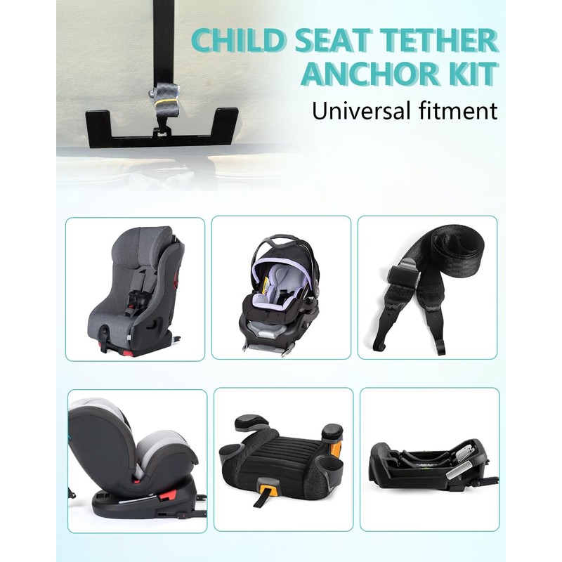 Car Seat Latch Anchor Child Safety Seat Tether Kit Steel