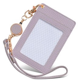 Wasenn Women's Pass Case, With Reel, Pass Case, Commuter Pass Holder, With Strap, IC Card Case, Employee ID Card Case, Large Capacity, Double-Sided, Men's, Women's, Work Commute, School, Thin,