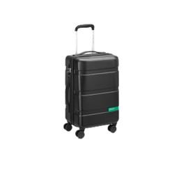 United Colors of Benetton Now Hardside Luggage with Spinner Wheels, Black, Carry-On 19 Inch