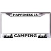 Happiness is Camping Chrome License Plate Frame