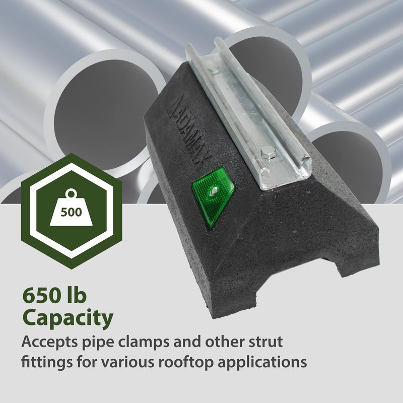 Adamax RTS14-10 Rooftop Support Block with Galvanized Steel Strut |