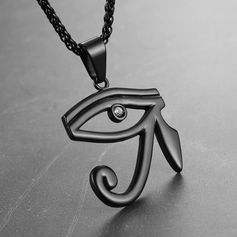 HZMAN CZ Eye of Horus Egypt Protection Pendant on Stainless