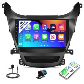 SIXTOP [4+64G] Android Car Stereo for Hyundai Elantra 2014-2016 with Carplay Android Auto Mirror Link 9 inch Touch Screen 1280*720 Bluetooth 5.0 FM/RDS DSP 32EQ WiFi GPS Change Desktop Theme AI Voice