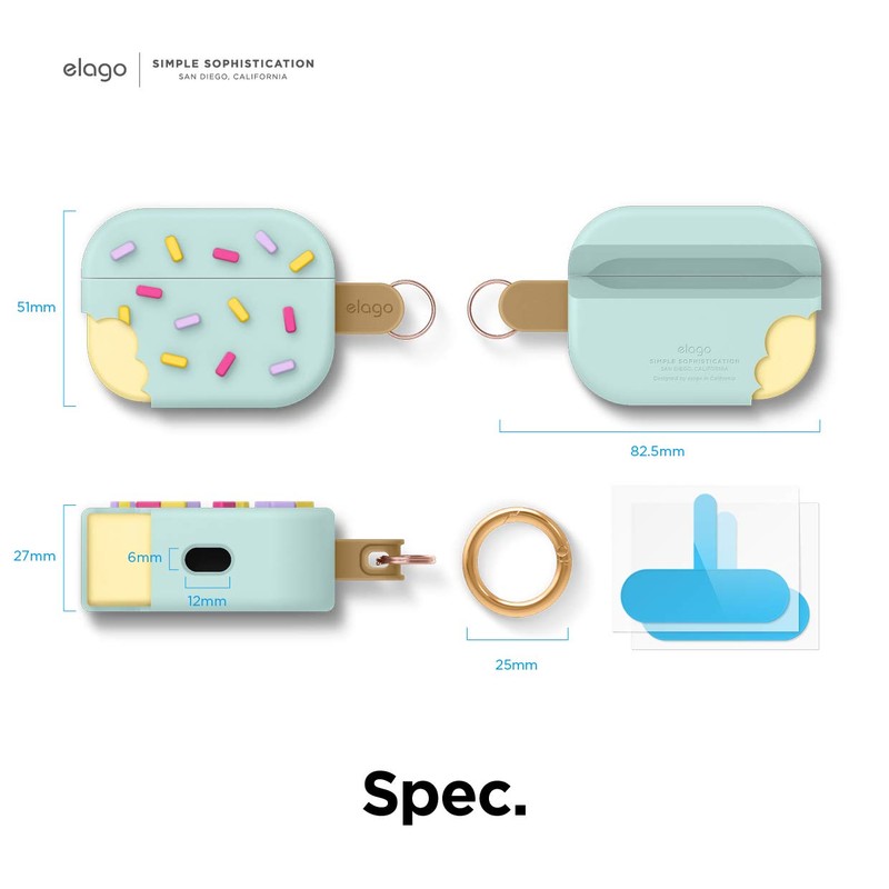 elago Ice Cream Case with Keychain, Compatible with AirPods Pro