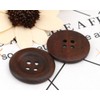 Pack of 15 Elegant Wooden Buttons 35 mm 4-Hole Round