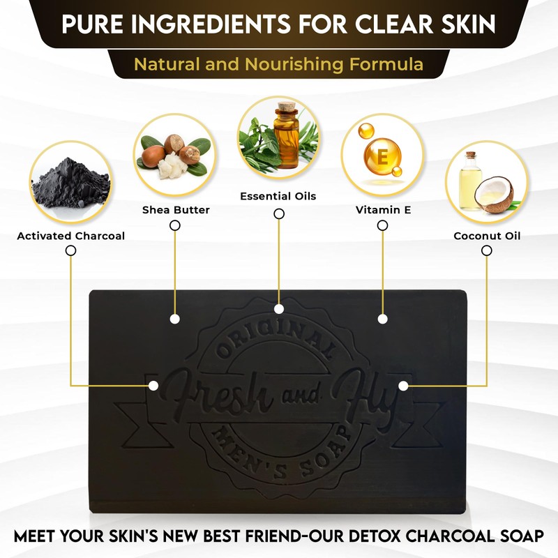 Fresh & Fly Activated Charcoal Soap - Natural Detoxifying Bar