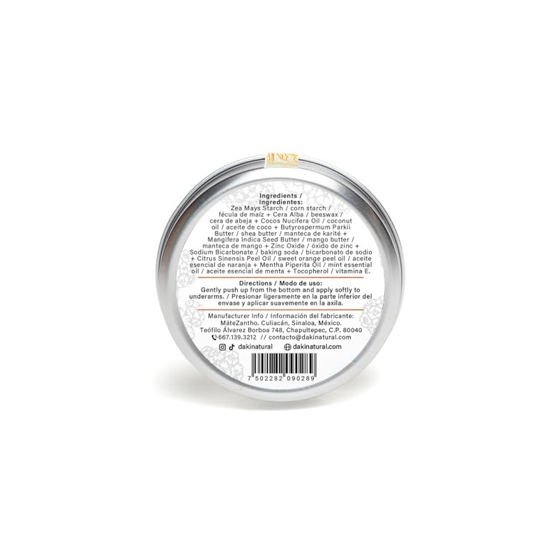 Däki Natural - Desodorante Natural en Crema Unisex, Fresh Mint