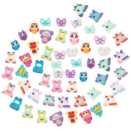 SUNNYCLUE 1 Box 100Pcs 5 Styles Animal Clay Beads Colorful Animal Bead Polymer Butterfly Horse Bear Owl Monkey Loose Spacer Beads Charms for DIY Jewelry Making Crafts Supplies, Random Colors