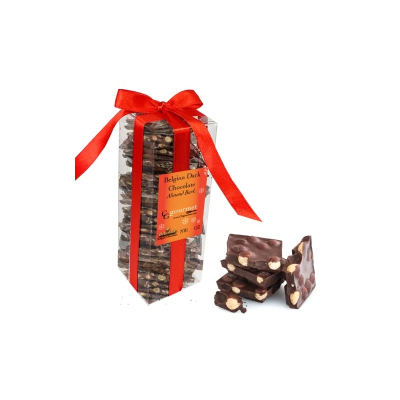 Belgian Gourmet Dark Chocolate Bark with Salted Almonds - Gift
