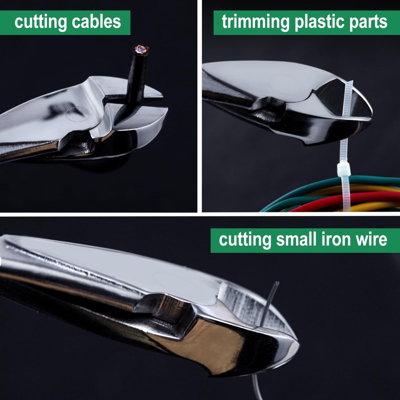 INJOYTEC 8-Inch Angled Pliers, Strong Nippers, Wire Cutter, Wire Nippers,