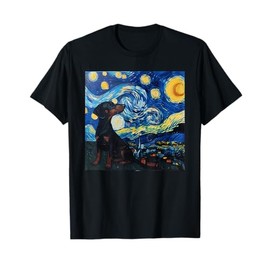 Dachshund Dog Van Gogh Starry Night T-Shirt