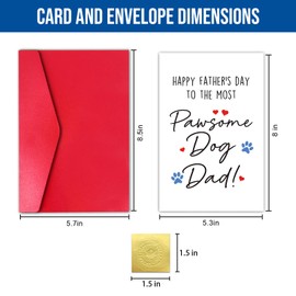 GYYsweetus Pawsome Dog Dad Father's Day Card, Cute Fur-Kid Card for Pet Owners - Red Envelope Included