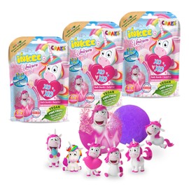 CRAZE INKEE 3 Set Bombe da bagno bambini Unicorno, Bombe da Bagno con Sorpresa per vasca da bagno o piscina gonfiabile. Idea regalo, giochi da bagno ,29428