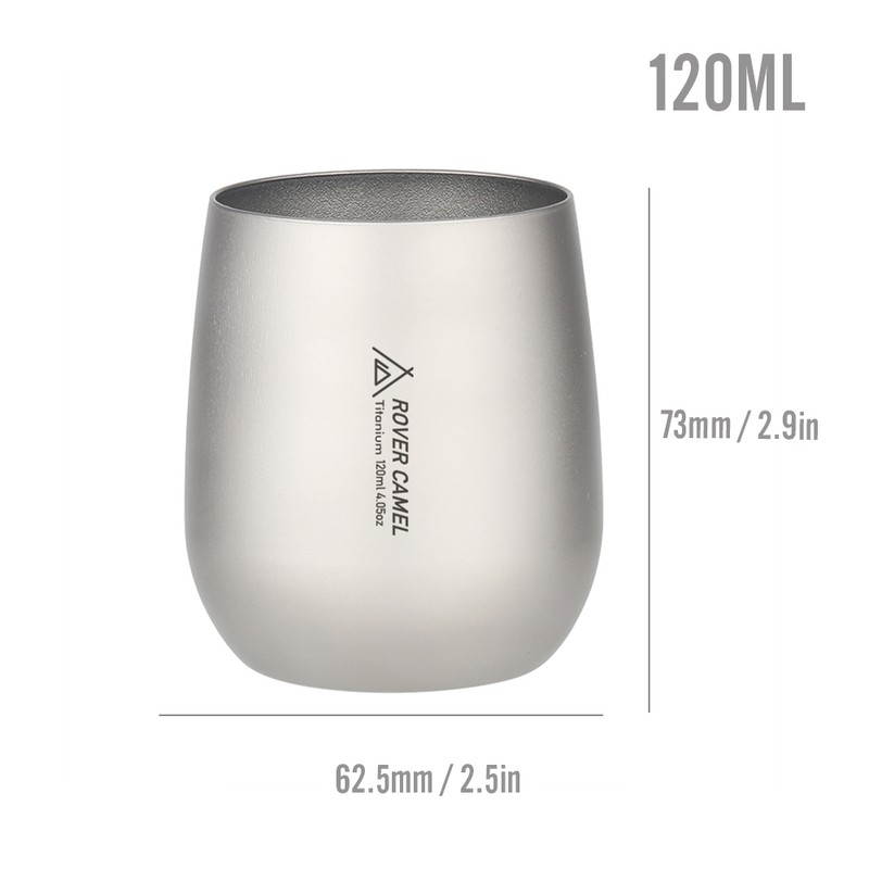 120ml Ultralight Titanium Double Wall Insulated Water Cup Tea Cup