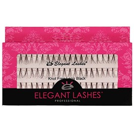 Elegant Lashes Knot-Free Flare Long Black Individual Eyelashes (Single Pack - 1 Tray)