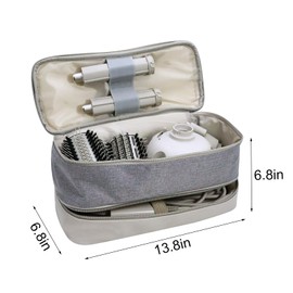 GENCAM Double-Layer Carrying Case for Shark Flexstyle, Travel Case for Shark 430/440 Flexstyle, Portable Storage Case for Shark Flexstyle/Dyson Airwrap Styler and Attachments (light gray)