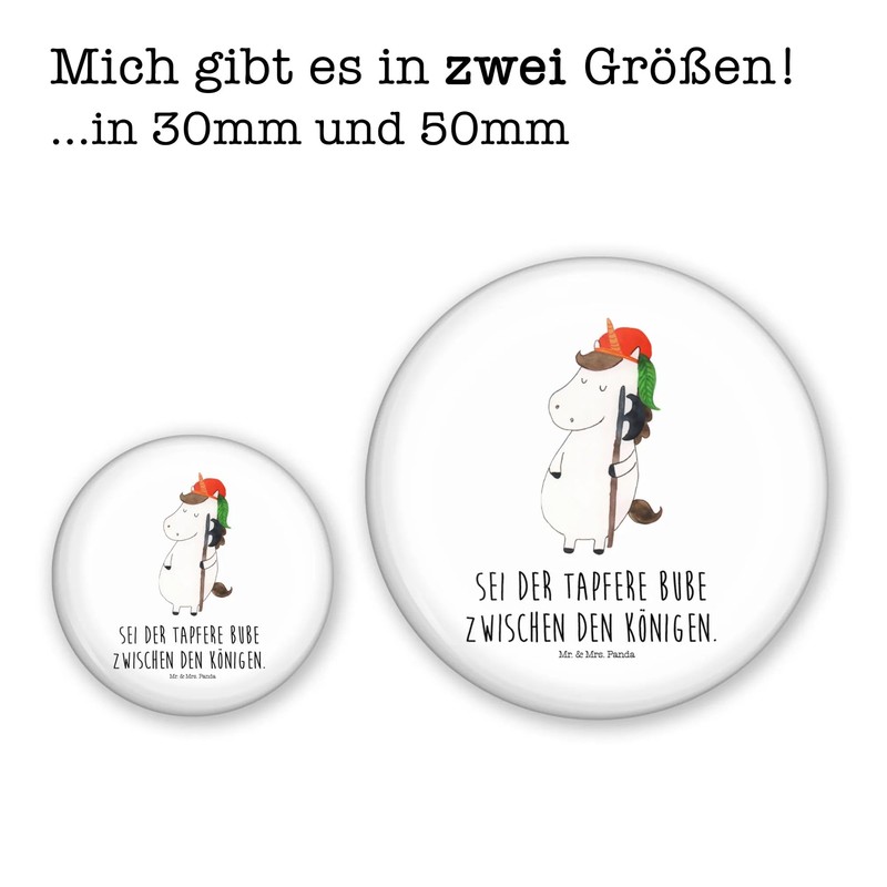 Mr. & Mrs. Panda 50mm Button Einhorn Junge - Geschenk,