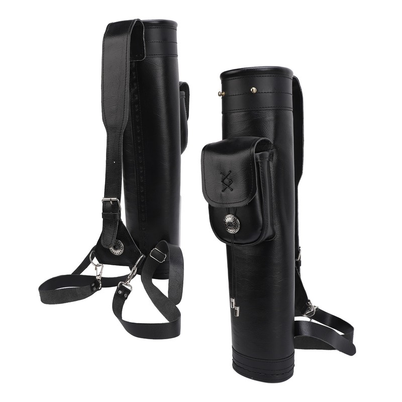 Archery Arrow Quiver Cowhide Leather Arrows Holder Bag Shoulder Back