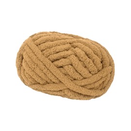 Frediuo Chunky Wool Yarn Weight Yarn Handcrocheted Jumbo Yarn Bulky Yarn for Knitted Mat Hats Bed Fence Scarf Macrame, Light Brown