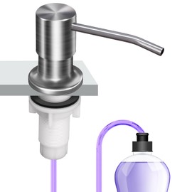 Soap Dispenser Kitchen Sink, Sink Soap Dispenser, 47" Extension Tube kit, Dish Soap Dispenser Pump, No Need More Refills (Brushed Nickel)