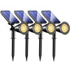 KEV 800 Lumens Solar Spot Lights Outdoor,4 Pack 18 LEDs