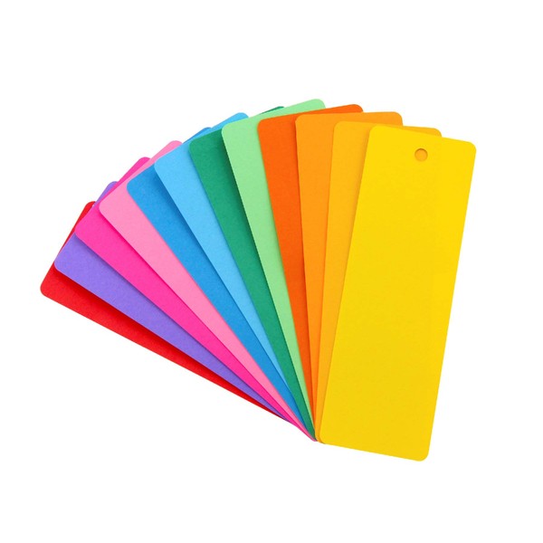 Hygloss Products 42635 Bright Bookmarks - Fun to Personalize - 10-12 Assorted Vibrant Colors - Cardstock Bookmarks - 35 Pack, 2 x 6"