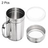 sourcing map 2pcs Salt Dredge Shakers 14 Ounce Stainless Steel