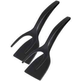 JUNTIANZE 2Pcs Egg Flipper Spatula,2 in 1 Grip and Flip Spatula Tongs,Fried Egg Spatula,Spatula Tongs,Egg Flipper,Home Kitchen Cooking Tool