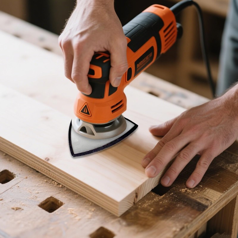 Set of 4 Triangular Sanding Discs 93 mm, Fine Grain