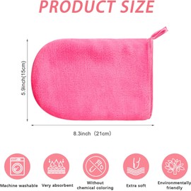PHOGARY - Paquete de 6 guantes de microfibra para el lavado facial, guantes reutilizables para quitar el maquillaje, guantes de limpieza de franela suave, paño de baño y spa, guantes de tela de estilo