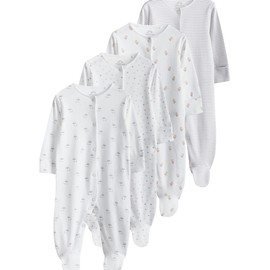 NEXT Baby Animal Print Pyjamas Pack of 4, White